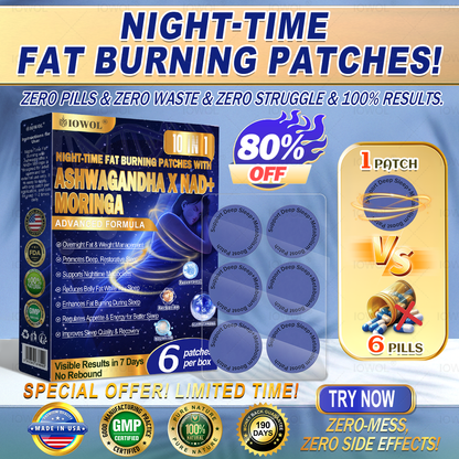 𝐈𝐎𝐖𝐎𝐋® NIGHT-TIME FAT BURNING PATCHES! ZERO PILLS & ZERO WASTE & ZERO STRUGGLE & 100% RESULTS.